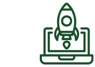 Icon für Optimierung Es ist ein Icon zu sehen, was eine Rakete zeigt die am aufsteigen ist