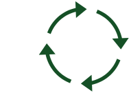Icon für Unternehmensnachfolge Es ist ein Kreis aus mehreren Pfeilen zu sehen die einen Kreislauf bilden